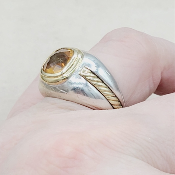 David Yurman Vintage Renaissance Citrine Ring With Gold - Picture 10 of 15
